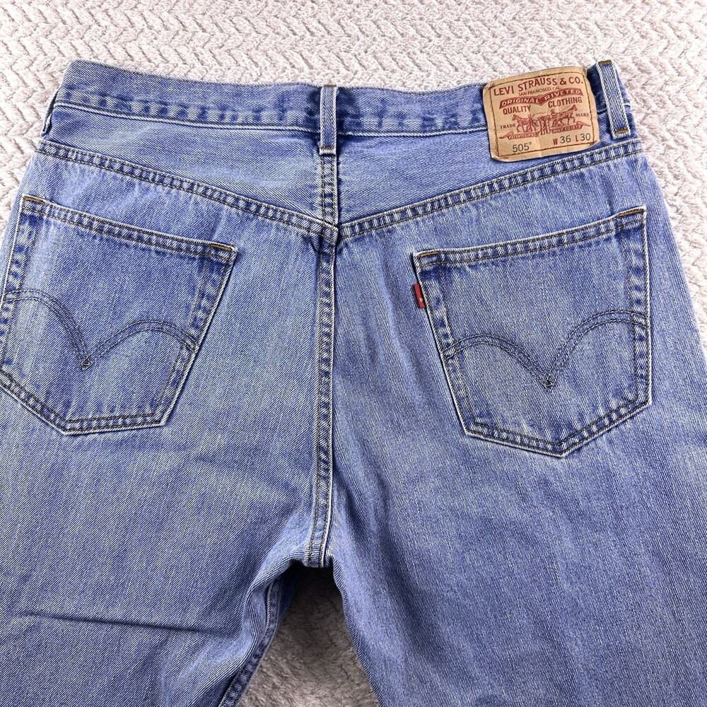 Vintage Levis Jeans Mens 36x30 Blue 505 Denim Pants Regular Straight Y2K - Picture 5 of 14